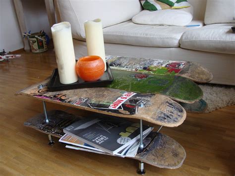 Skateboard Chair Skateboard Furniture Diy Alte Decks Gewindestangen Und Fertig Skateboard