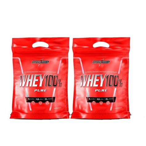 Combo 2x Whey Protein 100 Pure Nutri Concentrado Chocolate 900g Refil