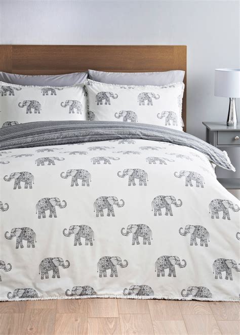 Elephant Print Duvet Cover Cream Elephant Decor Bedroom Cute Bed Sets Elephant Bedding