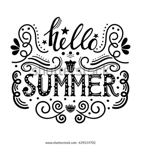 Hello Summer Hand Drawn Lettering Your Stock Vector Royalty Free