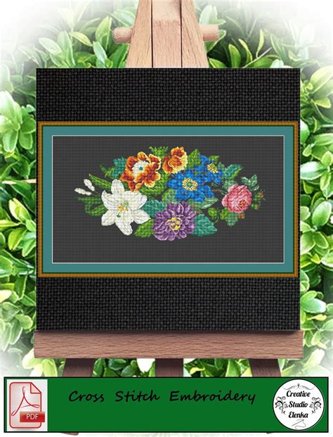 Scheme For Embroidery Flowers Vintage Cross Stitch Scheme Inspire