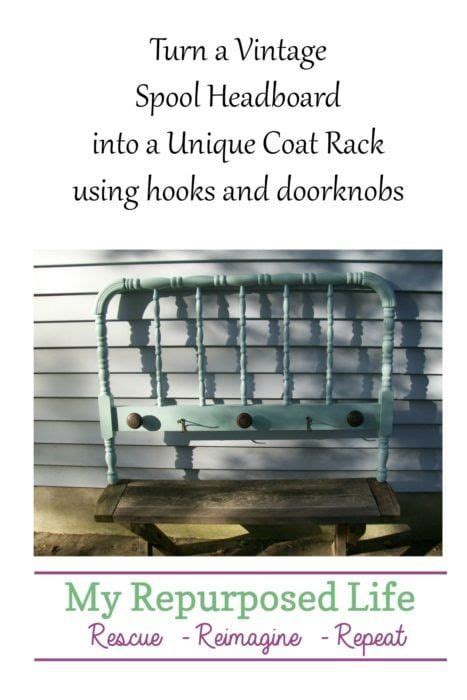 Vintage Spool Headboard Coat Rack Headboard Repurposed Old Headboard