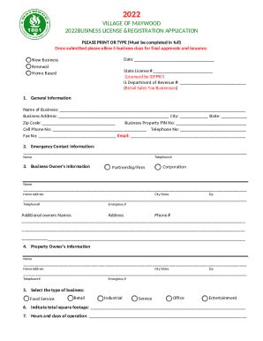 Fillable Online Business License Application Fax Email Print