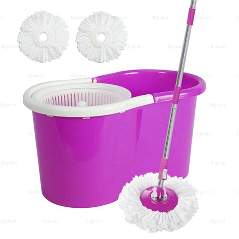 3ox Easy Spin Floor Mop With 360 Degree Rotating Head 2 Microfiber Spinning Heads And Spinner