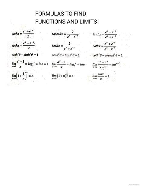 Solution Functions And Limits Formulas Studypool