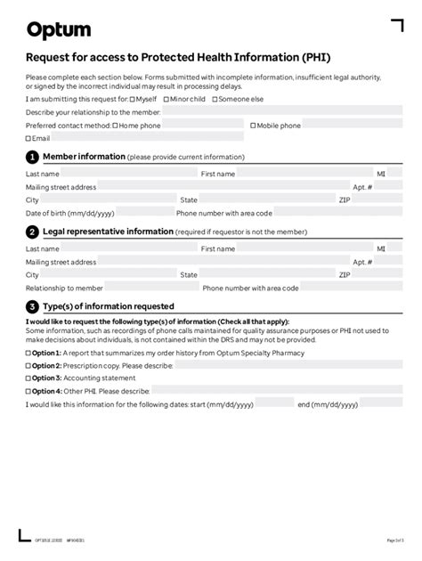 Fillable Online Optum Request For Access To Protected Health