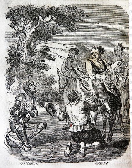 Don Quijote Y Sancho Se Postran Ante Dulcinea Encantada El