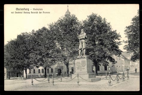 Ansichtskarte Postkarte Marienberg Marktplatz Denkmal Akpool De