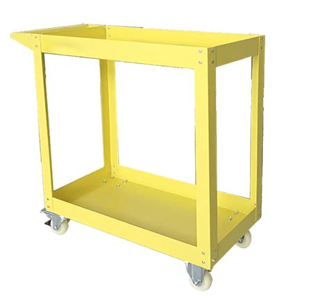 Rolling Heavy Duty Utility Metal Cart 2 Shelves Service Garage Push ...