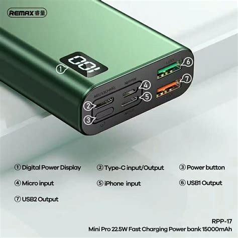 Remax RPP 17 15 000mAh 22 5W MULTI COMPATIBLE MINI PRO FAST CHARGING