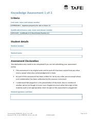 CPPREP4101 AE Kn 1of3 LMS Docx Knowledge Assessment 1 Of 3 Criteria