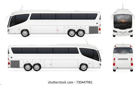 Realistic Vector Coach Bus Mockup Abstract Stock Vector Royalty Free