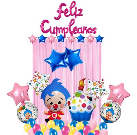 Globo Plim Payaso Feliz Cumpleanos Metalico Fiesta Mebuscar M Xico