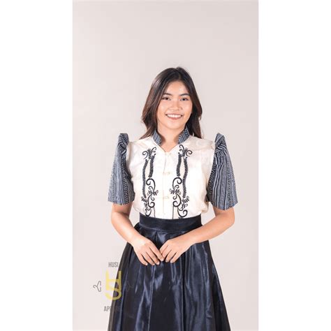 Husi Womens Marian Filipiniana Top Ladies Barong Shopee Philippines