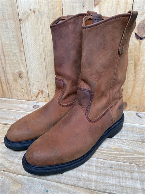 Vintage Red Wing Pecos Supersole Boots Men S Brown Leather Etsy