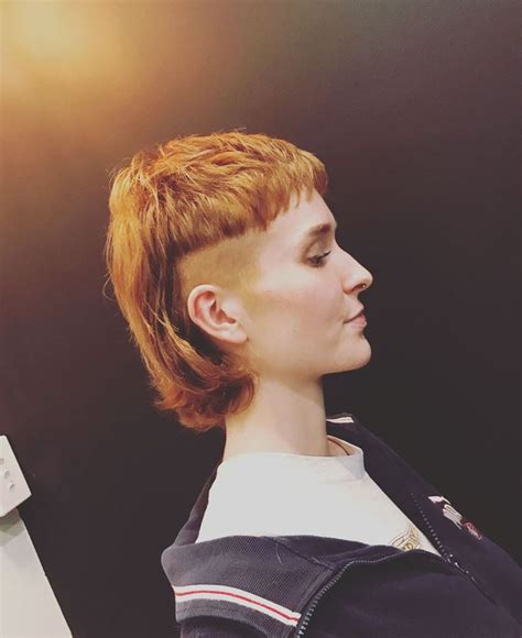 Ginger Girl With Modern Mullet Haircut Mullet With Shaved Sides Mullet Haircut Mens