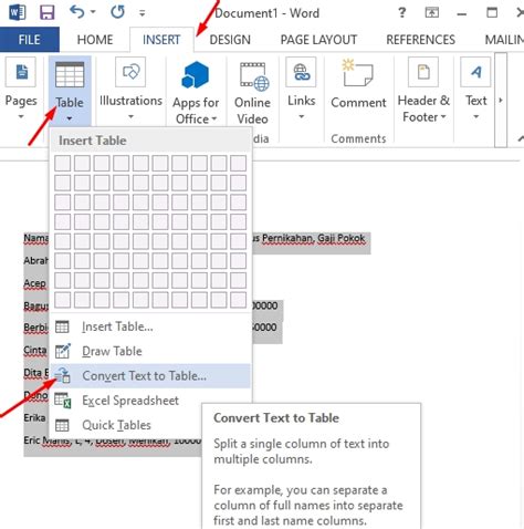 Cara Memasukkan Data Kedalam Tabel Di Word Cepat Kusnendar