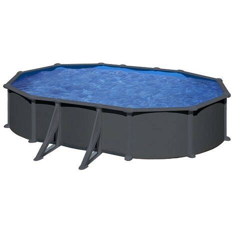 Piscine Acier Juni Gris Anthracite Ovale M X M X M