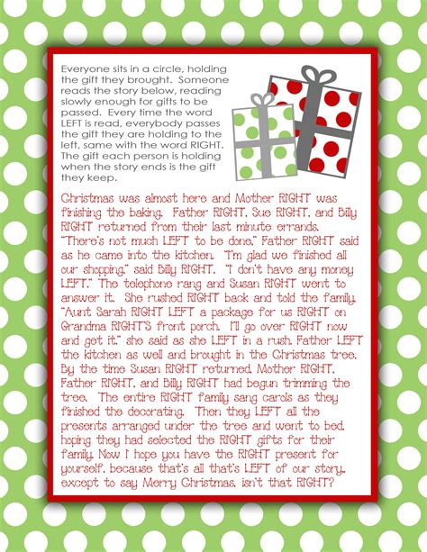 Christmas Gift Exchange Cards Free Printable