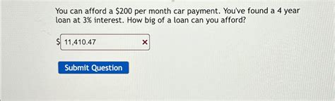solved   afford    month car payment youve cheggcom