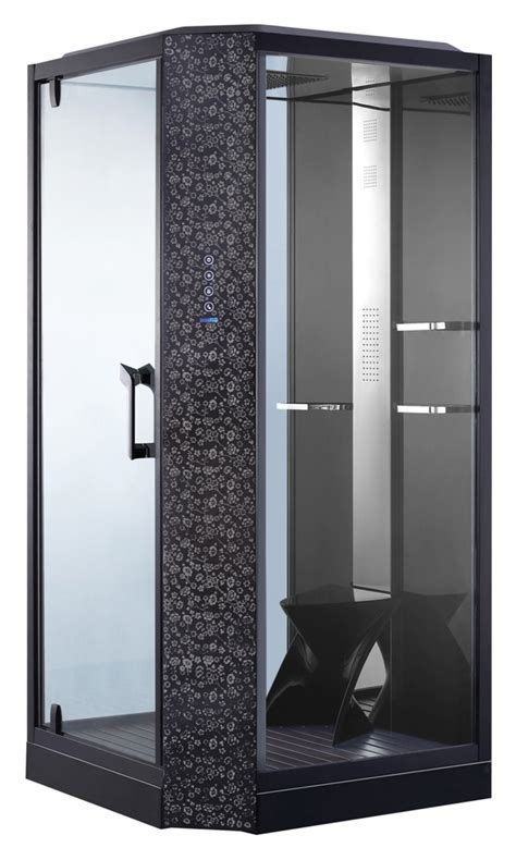 Душевая кабина Orans SR-89101LS черная, с баней, квадратная, поддон ...