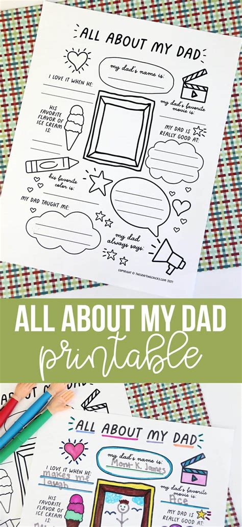 All About My Dad Printable Free