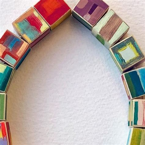 Hand Painted Cube Necklace