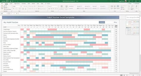 Habit Tracker Excel Vorlage Routine Tracking Gewohnheiten Habit Log