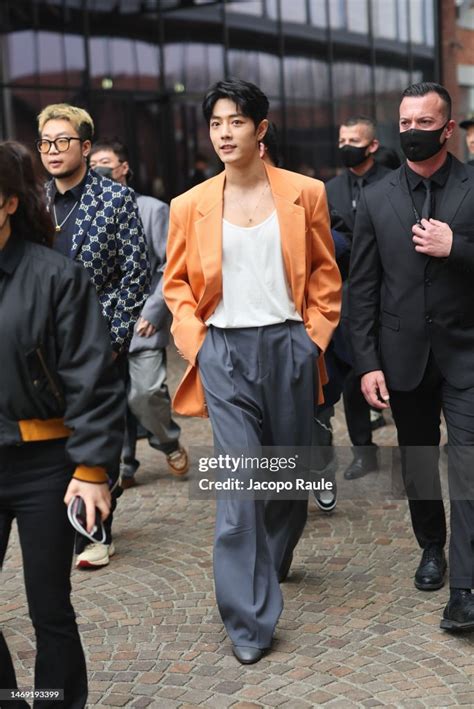 Xiao Zhan Is Seen Arriving At The Gucci Fashion Show During The Milan