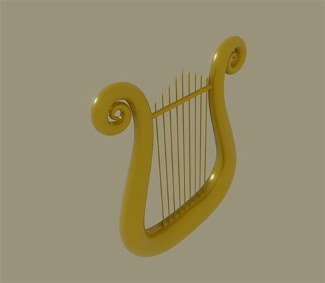 Golden Lyre Gold 3d Model Turbosquid 1664113
