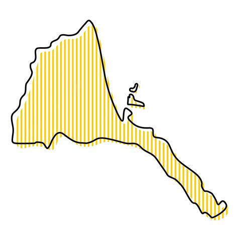 Mapa De Contorno Simples Estilizado Do ícone Da Eritreia Vetor Premium