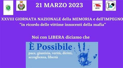 Si Celebra Oggi La 28a Giornata Della Memoria E Dellimpegno In Ricordo