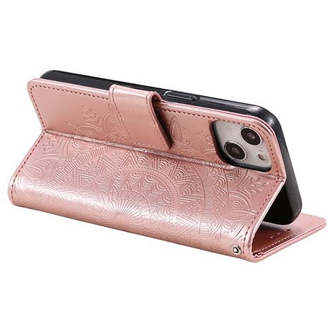 Köp iPhone 15 Fodral Mandala Läder Roséguld Teknikhallen se