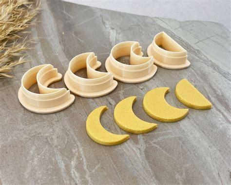 Moon Phases Crescent And Half Moon Clay Cutter Polymer Clay Etsy