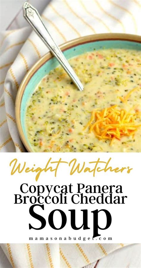 Weight Watchers Copycat Panera Broccoli Cheddar Soup Recipe Weight