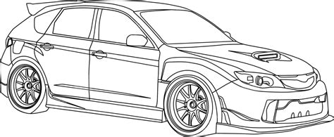 Subaru Impreza Line Art Design Subaru Car Line Art Jdm PNG And