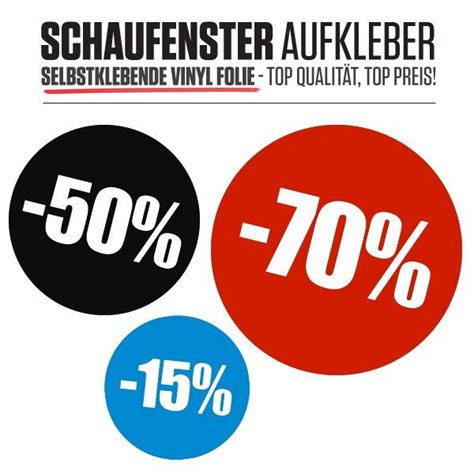 Aufkleber Folie Prozente Rund Sale Rabatt F R Schaufenster