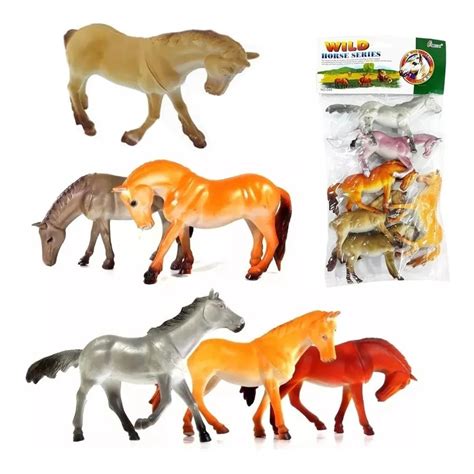 Kit 6 Bonecos Miniatura Cavalos Selvagens Em Borracha Shopee Brasil