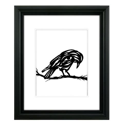 Raven Art Print, Raven Head Down 11 x14" | Raven art, Art prints, Art