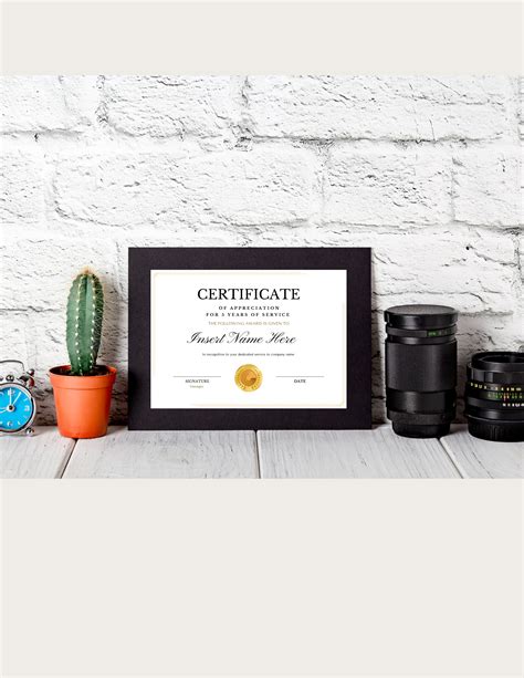 Editable Certificate Years of Service, Elegant Company Award Template ...