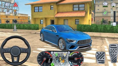 BLUE MERCEDES AMG GT 4 LUXURY CAR DRIVING EVOLUTION TAXI SIM 22