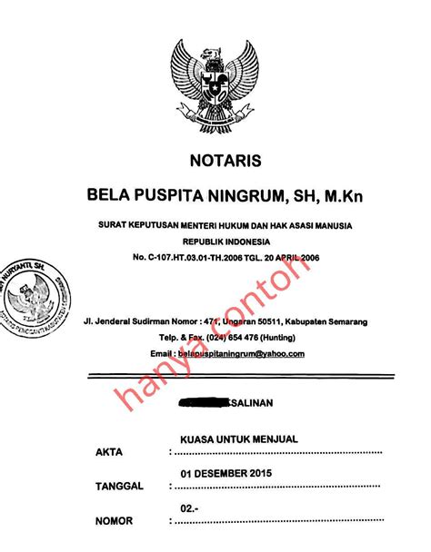 Surat Kuasa Notariil Koleksi Gambar