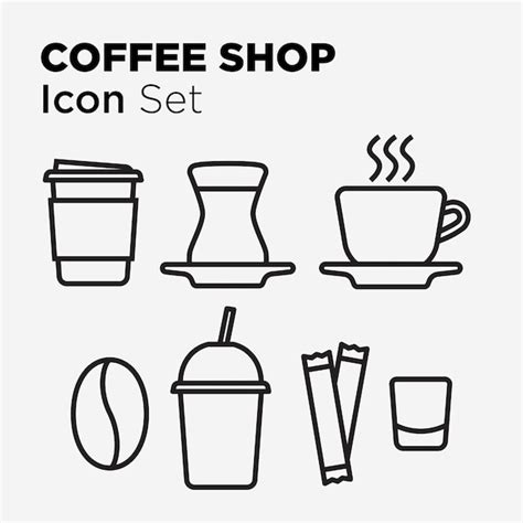 Premium Vector Coffe Shop Icon Set