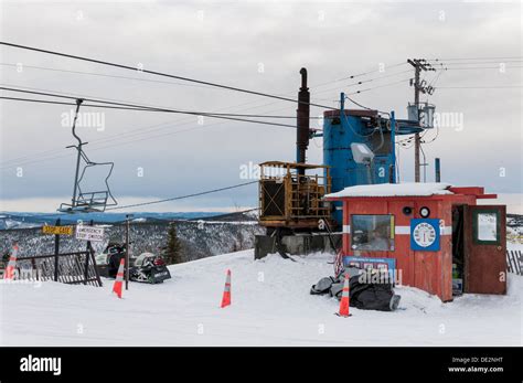 North America's northernmost chairlift, Mount Aurora Skiland ski area ...