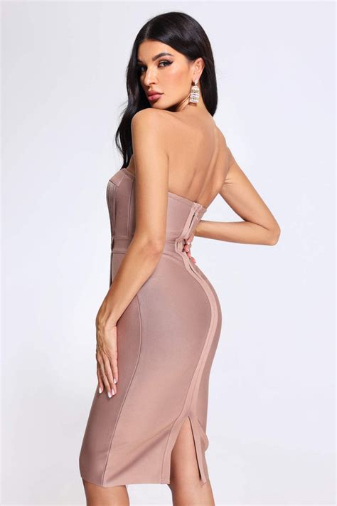 Fluff Off Shoulder Bandage Party Dresses Shapeminow