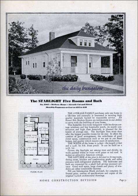 Homes Of Today~sears Kit Houses~1932 The Starlight Daily Bungalow Flickr