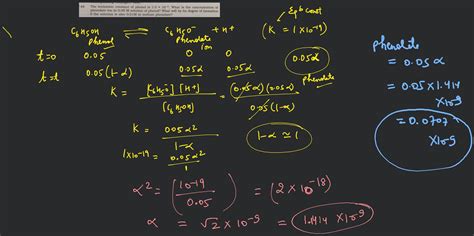 Solved The Ionization Constant Of Phenol Is 1 01010 What Is The Conc