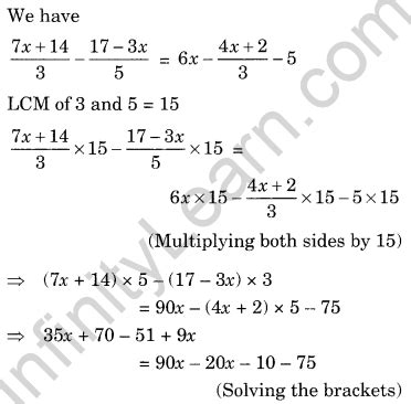 Class 8 Maths Chapter 2 Linear Equations In One Variable Extra Questions