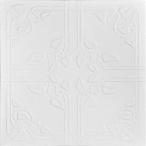 A La Maison Ceilings Ivy Leaves 1 6 Ft X 1 6 Ft Polystyrene Glue Up Ceiling Tile And Reviews