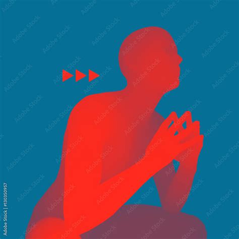 man   thinker pose  model  man vector illustration stock